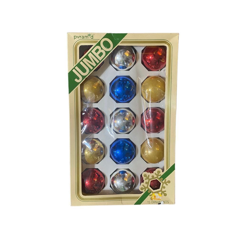 𝅺SET of vintage Pyramid 2” Christmas ornaments